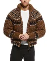 Moncler Indren Cable Knit High Collar Sweater In Brown