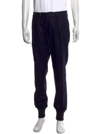 Pre-owned Moncler Wool Joggers In Blue