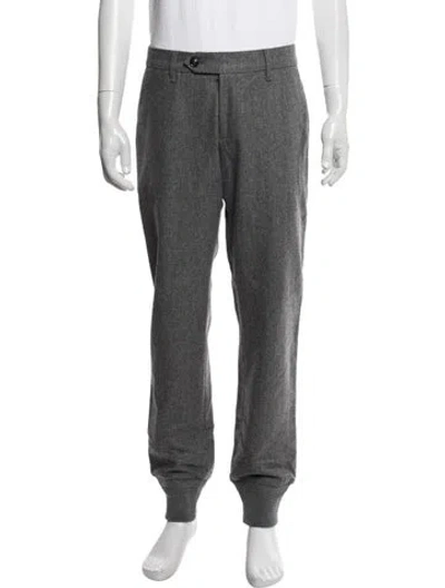 Pre-owned Moncler Wool Joggers In Grey