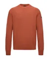 Moncler Ribbed Crew-neck Sweater In Brown