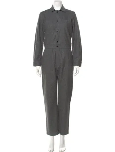 Pre-owned Moncler Wool Jumpsuit In Gray