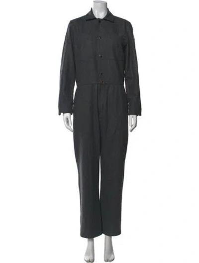 Pre-owned Moncler Wool Jumpsuit In Gray