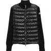 Moncler Padded Wool Cardigan In Black