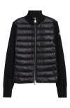 Moncler Ribbed Wool And Quilted Shell Down Jacket In Black