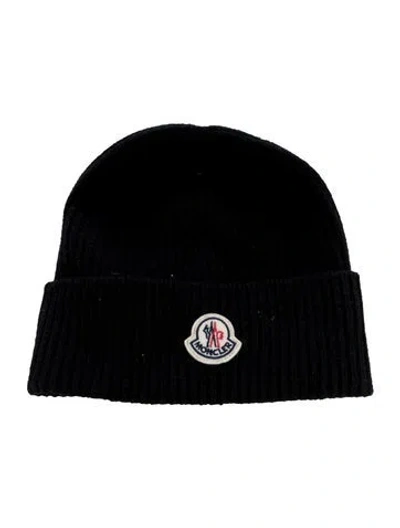 Pre-owned Moncler Wool Knit Beanie In Black