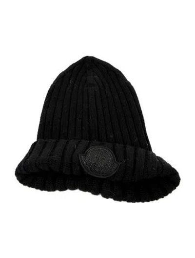 Pre-owned Moncler Wool Knit Beanie In Black