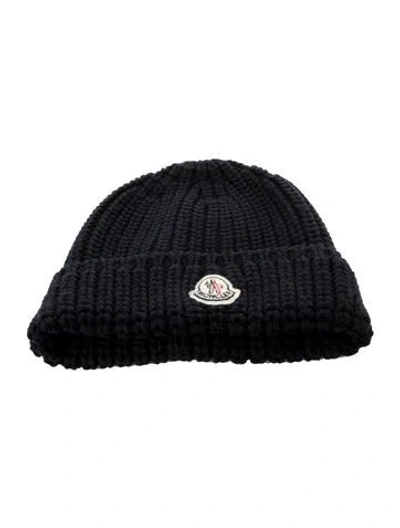 Pre-owned Moncler Wool Knit Beanie In Blue
