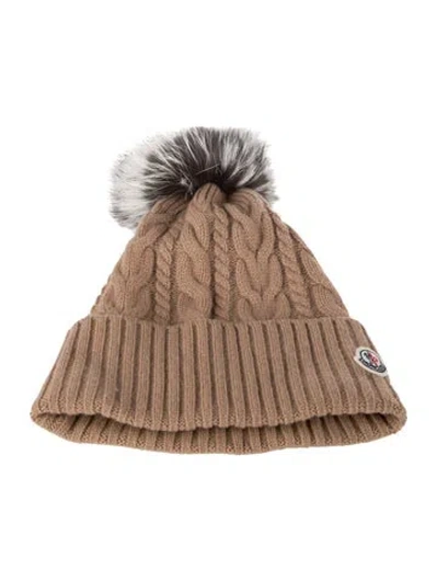 Pre-owned Moncler Wool Knit Beanie In Brown