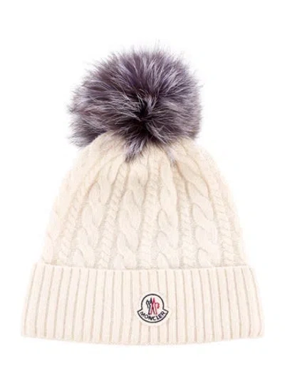 Pre-owned Moncler Wool Knit Beanie In Neutral