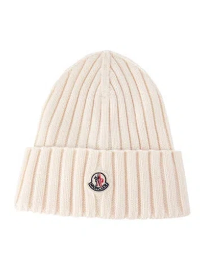 Pre-owned Moncler Wool Knit Beanie In Neutral