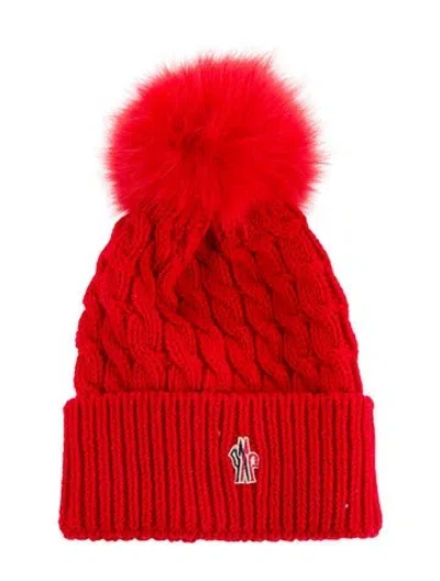Pre-owned Moncler Wool Knit Beanie In Red