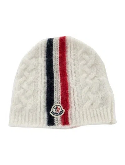 Pre-owned Moncler Wool Knit Beanie In White