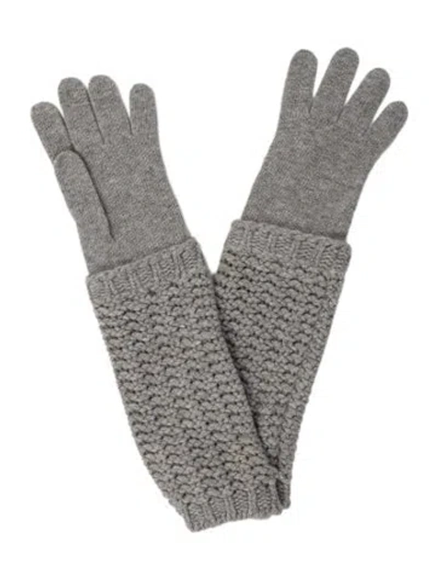 Pre-owned Moncler Wool Knit Gloves In Gray