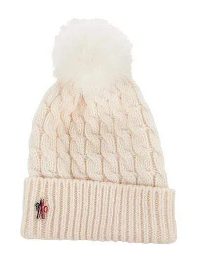 Pre-owned Moncler Wool Knit Hat In Neutrals
