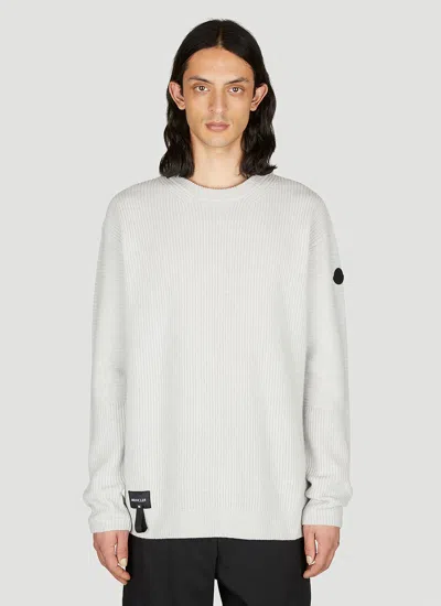 Moncler Wool Knit Sweater In Grey