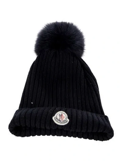 Pre-owned Moncler Babies' Wool Knitted Beanie In Blue