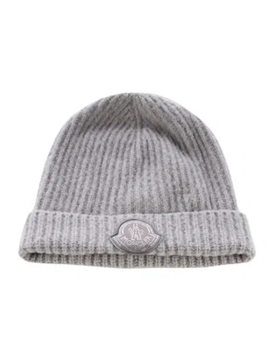 Pre-owned Moncler Wool Knitted Beanie In Grey