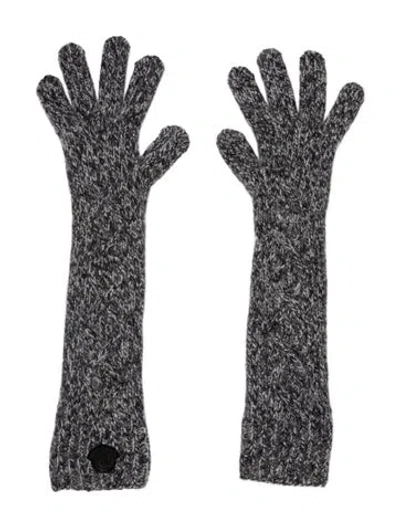 Pre-owned Moncler Wool Knitted Gloves In Gray