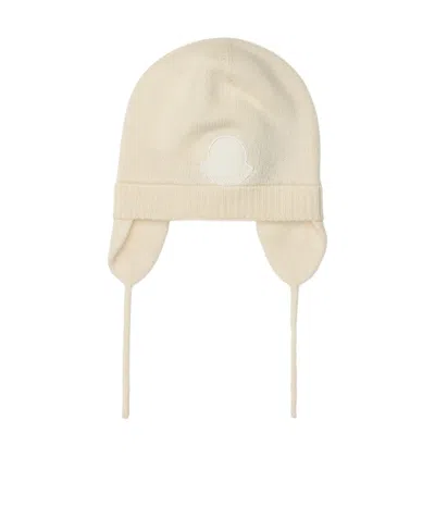 Moncler Wool Knitted Hat In Nude