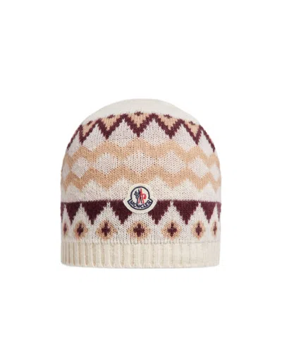 Moncler Wool Knitted Hat In Nude