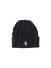 Moncler Grenoble Logo Embroidered Knitted Beanie In Black