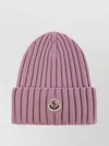 Moncler Pink Logo Beanie Hat