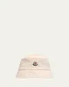 Moncler Wool Logo Bucket Hat In White
