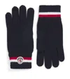 Moncler Mens Navy Striped Brand-patch Wool Gloves Xl In Blue
