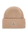 Moncler Tricot Virgin Wool Beanie In Neutral