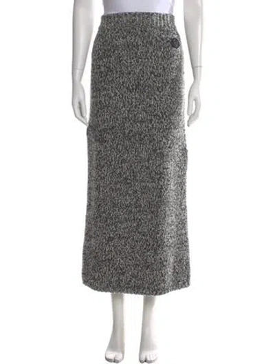 Pre-owned Moncler Wool Long Skirt In Gray