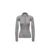 Moncler Wool Long Sleeve Polo Shirt, Women, Gray, Size: S