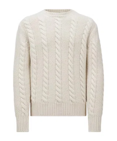 Moncler Wool Long-sleeved Sweater In White