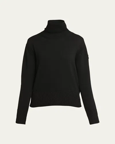 Moncler Wool Lurex Turtleneck Sweater In Black