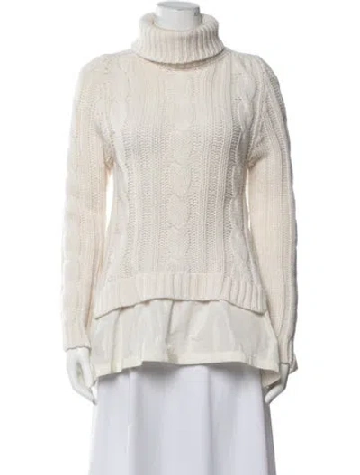 Pre-owned Moncler Wool Midi Length Dress In Neutrals