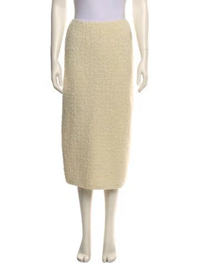 Pre-owned Moncler Wool Midi Length Skirt In Neutral