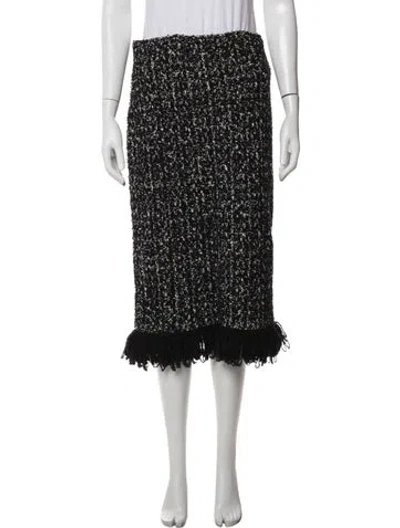 Pre-owned Moncler Wool Midi Length Skirt W/ Tags In Black