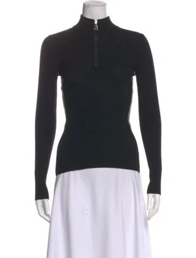 Pre-owned Moncler Wool Mock Neck Sweater In Black