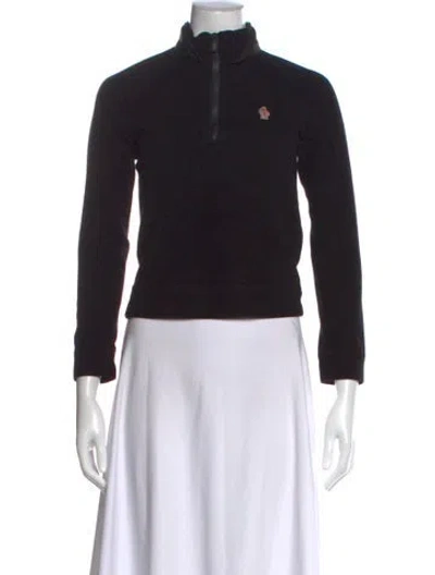 Pre-owned Moncler Wool Mock Neck Sweater In Black