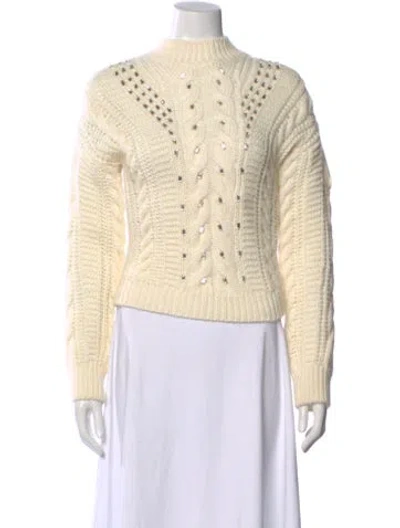 Pre-owned Moncler Wool Mock Neck Sweater In Neutral