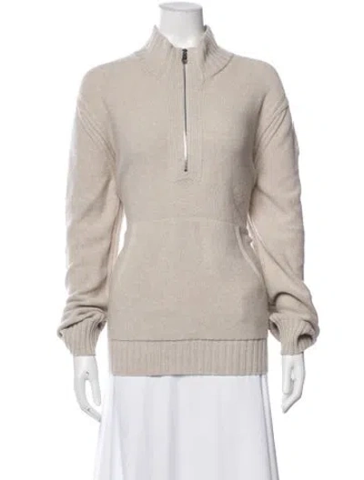 Pre-owned Moncler Wool Mock Neck Sweater In Neutral