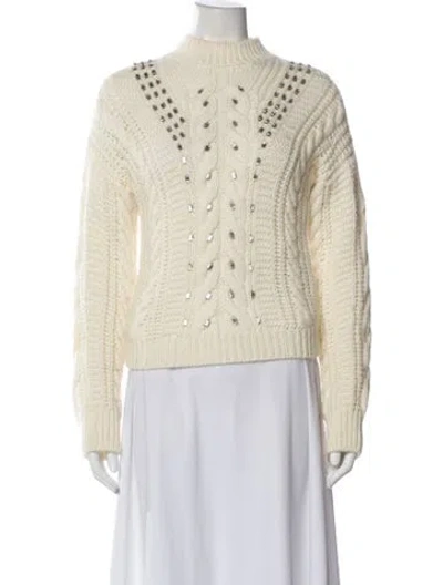 Pre-owned Moncler Wool Mock Neck Sweater In Neutral