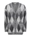 Moncler Wool Mohair Cardigan In Gray