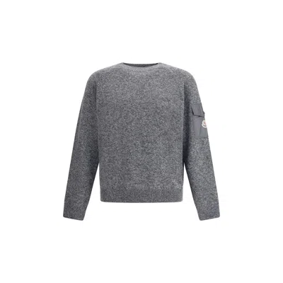 MONCLER WOOL MOULINÉ AND CASHMERE SWEATER