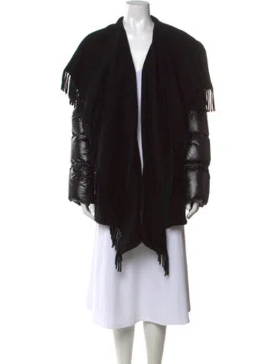 Pre-owned Moncler Wool Open Front Sweater In Black