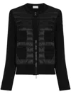 Moncler Wool Padded Cardigan With Zip Clothing In Black