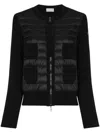 Moncler Wool Padded Cardigan With Zip Clothing In Black