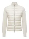 Moncler Quilted Tech Fabric Cardigan Pockets In Nude
