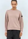 Moncler Knit Sleeve Crewneck Sweatshirt In Pink