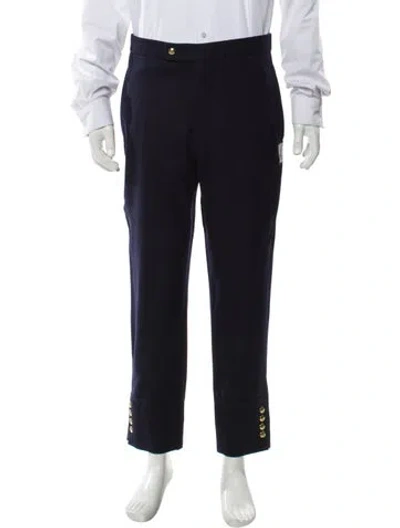 Pre-owned Moncler Wool Pants In Blue
