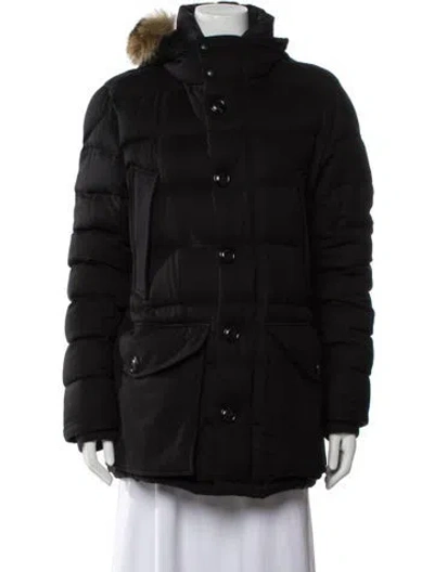 Pre-owned Moncler Wool Parka In Black
